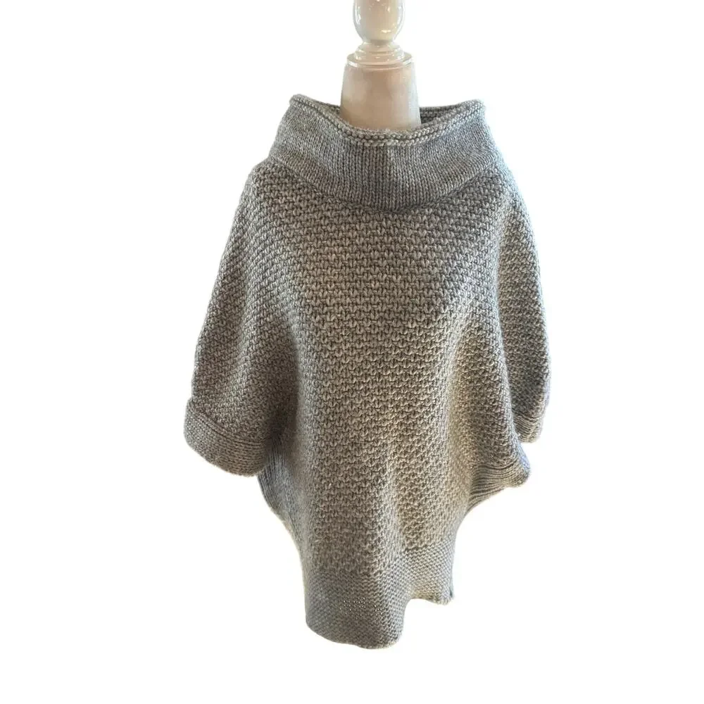 Elsamanda Chunky Knitted Alpaca Poncho Sweater - Picture 1 of 6